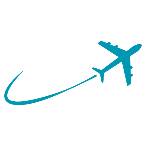 Vliegtuig logo Uniekereizen blauw