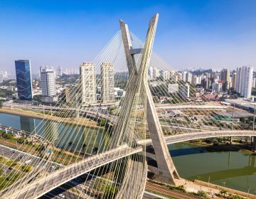 Aerial,View,Of,The,Estaiada,Bridge.,Sao,Paulo,Brazil.,Business